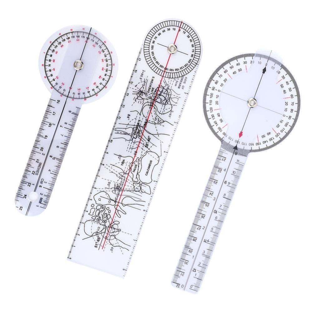 3pcs White Healthcare Goniometer 8inch 3-Piece Goniometer Kit Goniometer Set Physical Recuperation