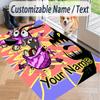 Custom Text Courage the Cowardly Dog Pattern Floor Rug Soft Indoor Carpet Mat Living Room Bedroom