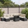 VidaXL 9-Piece Garden Sofa Set with Cushions Black Poly Rattan 3361226