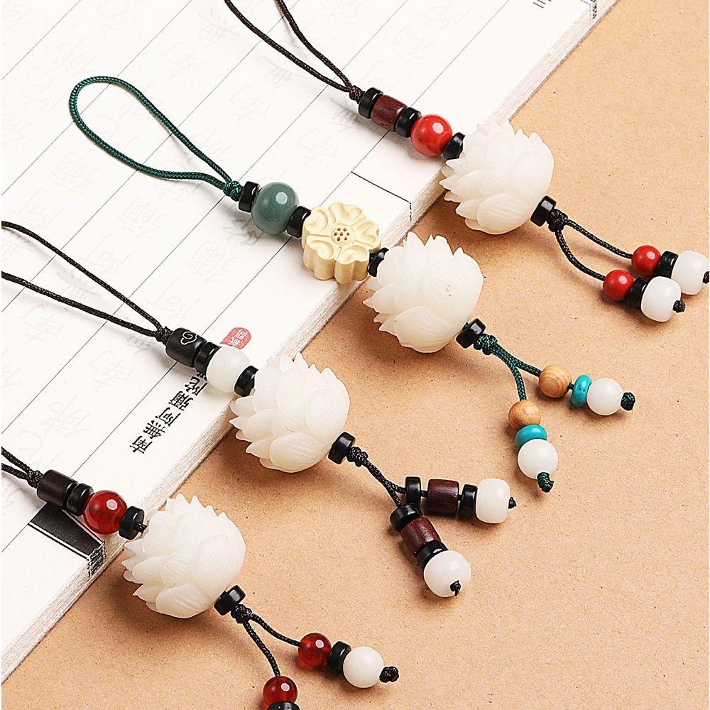 Car Accessories Unisex Key Chain Bodhi Key Chain Lotus Flower Pendant Mobile Phone Ring Key Ring