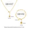 2-Piece Necklace Bracelet Set Gold Heart Pendant Necklace Set New Paperclip Chain Set  For Women