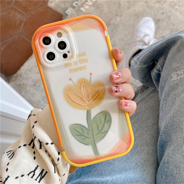 Чехол для телефона Ins с акварельным цветком тюльпана для Iphone 13 Pro Max 12 11 7 8 Plus Xr Xs Max Fundas, противоударный защитный чехол
