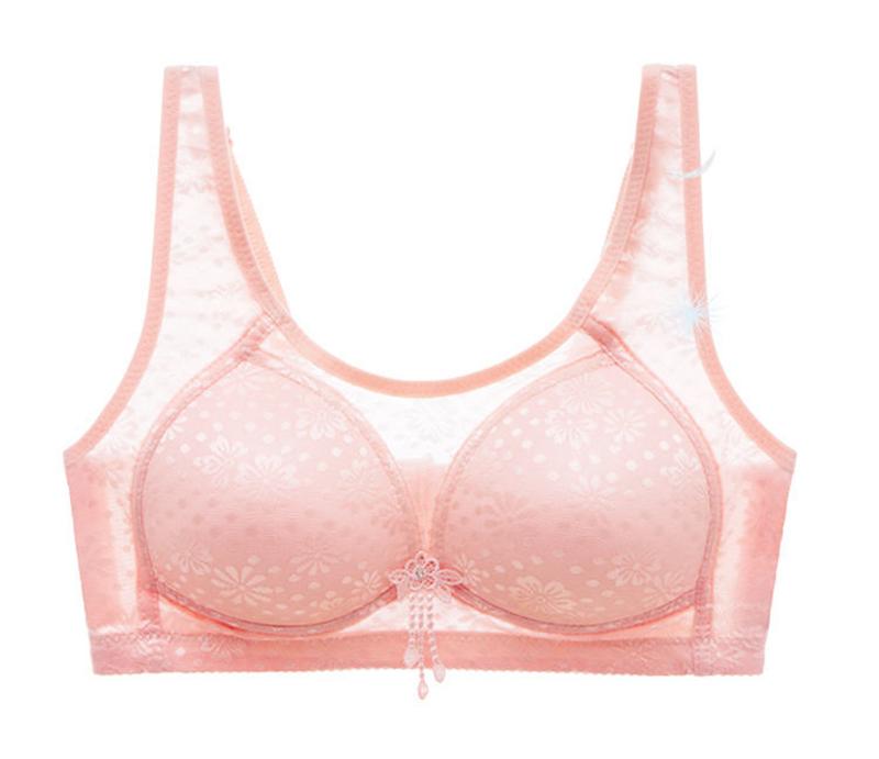 Lace Plus Size Bras Women Seamless Push Up Bra Wide Straps Underwear Mesh Breathable Soft Sexy Thin Wirel Free Large Brassiere