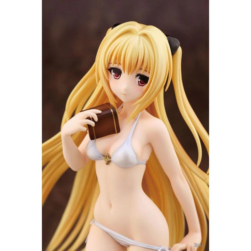 23.5CM Аниме To LOVEru Darkness Конджики но Ями 1/7 Фигурка Белый купальник версия Стоящая модель Игрушка Кукла Фигурка Действия ПВХ