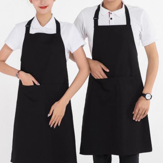 Фартук шеф-повара сплошной цвет водонепроницаемый полиэстер хлопок подвесной фартук для ресторана