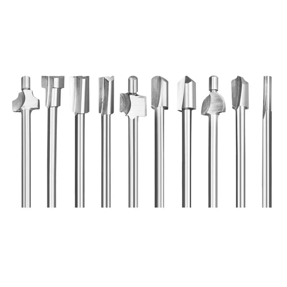 10 шт. Портативные фрезы HSS 1/8" (3 мм) хвостовик DIY Сверло Профессиональные Высококачественные Фрезы для резьбы по дереву для Dremel