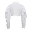 French Style Minimalist Crop Top Women Casual Long Sleeve Shirt Streetwear