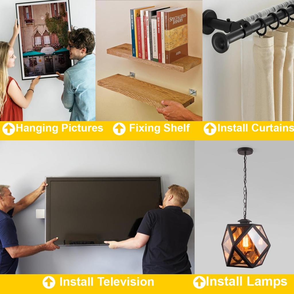 Набор из 340 шт. винтов с крестообразным шлицем и прорезью и дюбелей-анкеров, используется для настенного монтажа и декоративной установки.