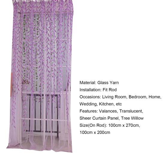 Домашнее дерево, стеклянная пряжа, ива, занавеска, тюль, декор комнаты, занавеска, прозрачные панельные шторы