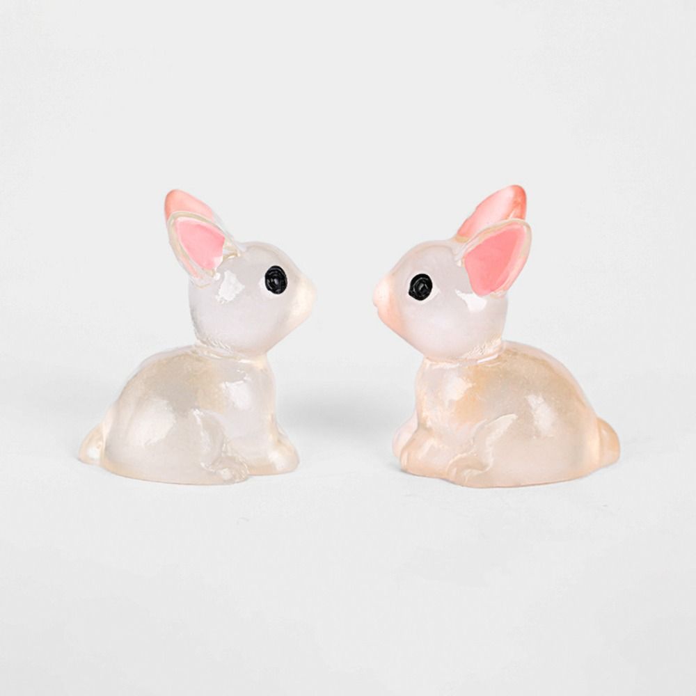 Gardening Luminous Bunnies Cute Miniature Figurines Microlandscape Mini Rabbit Ornaments