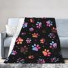 Dog Paw Print and Bone  Blanket Quality Soft Warm  Throw Blanket Winter Children Home Decor Pattern Bedspread