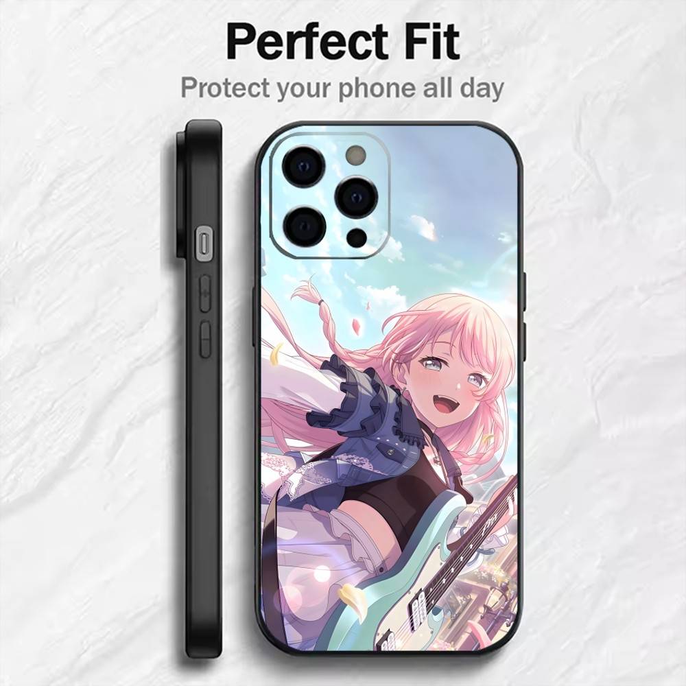 C-Chihaya MYGO Role Anon Phone Case For iPhone17,16,15,14,13,12 Plus,Max Soft Silicone Black Cover