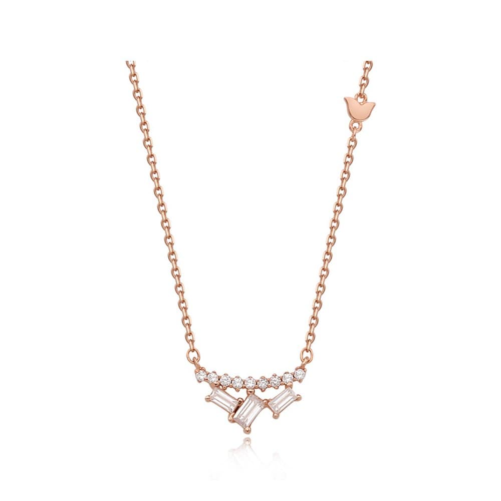 Baen Silver Pink Necklace Tnssvp11657S