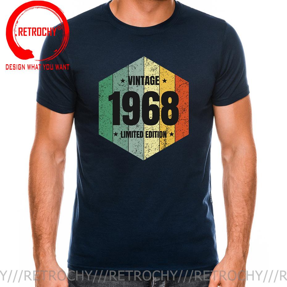 Винтажная футболка с надписью «С Днем Рождения 1968 года, 50 лет», Сделано в 1968 году, Футболка на 50-летие, Подарок на День отца, Футболка «Родился в 1968 году»