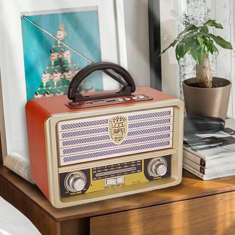 Портативное радио в стиле ретро, беспроводной Bluetooth-динамик, HIFI стерео AM/FM радиоприемник, плеер, USB TF-карта, AUX MP3, цифровой плеер