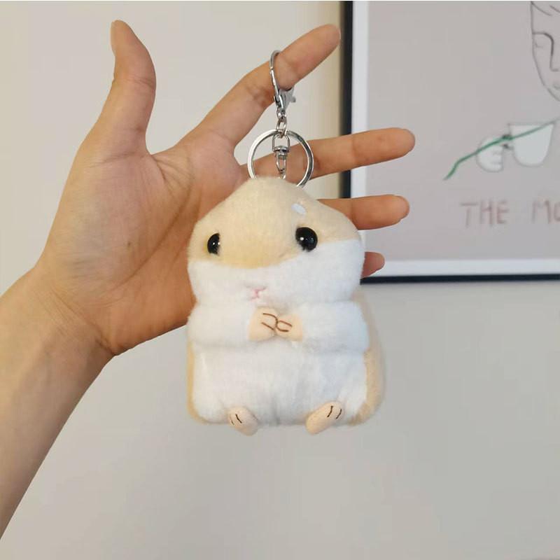 Adorable Cartoon Hamster Plush Keychain Cute Backpack Pendant Animal Toy Gift
