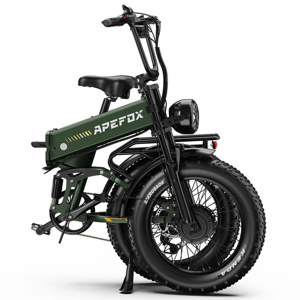 Electric Bicycle Foldable Apefox Rh20 750Wx2 Motor 20"x4.0" Tire 7 Speed All Terrain Adult Electric Bike 48V 22.5Ah Dual Hydraulic Brakes