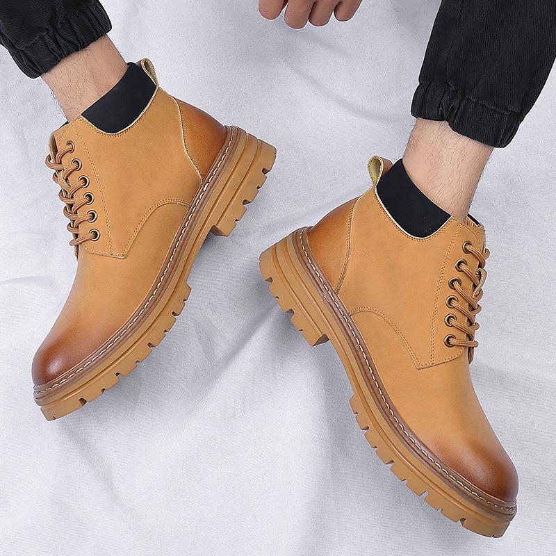 Мужские ботинки Мартин 2025 новые китайские британские повседневные на толстой подошве ретро рабочие ботинки ревень тренд 2025