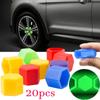 20 шт. светящиеся колпачки для гаек колес автомобиля, защитная крышка 17 мм/19 мм/21 мм, силиконовые колпачки для ступиц автомобильных шин, антикоррозийные колпачки для гаек автомобильных шин