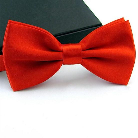 Men Bow Tie Detachable Design Adjustable Fit Solid Color Formal Bow Tie