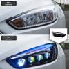 Светодиодная сборка фар для Ford Focus 2015-18 с хрустальной линзой, ДХО и динамическими поворотниками