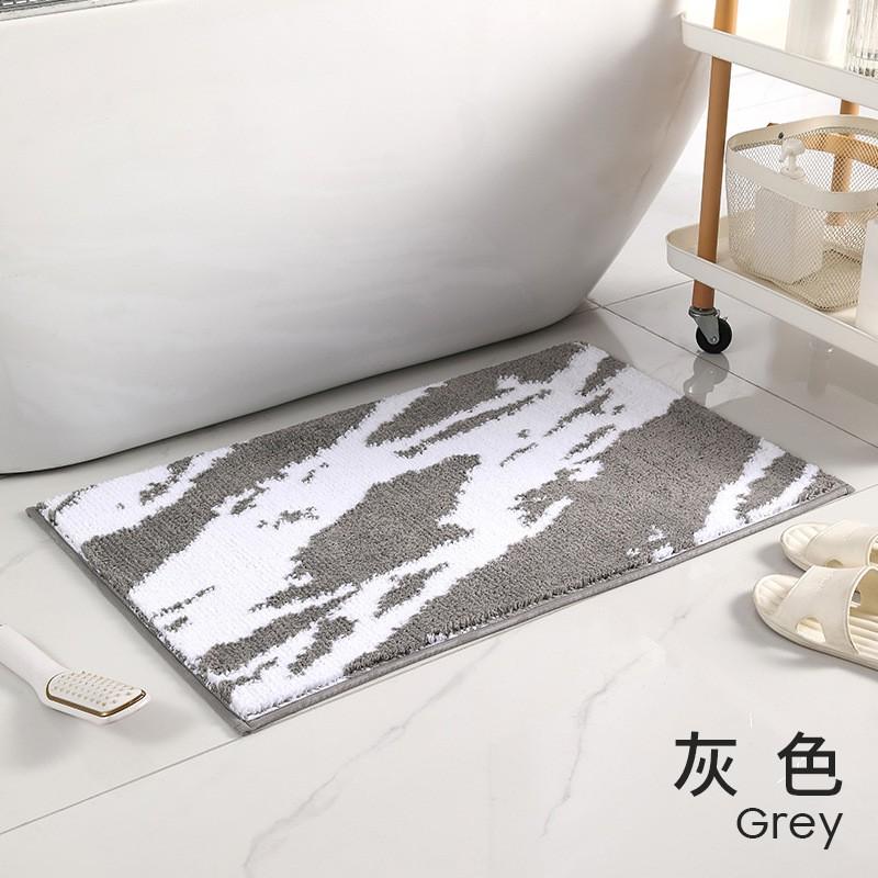 Plush Tufted Marble Bath Mat Entryway Bathroom Non-Slip Absorbent Floor Rug Square 40x60cm 50x80cm