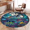 Ghostbusters Pattern Round Rug, Indoor/Outdoor Mat, for Picnic, Gameroom, Bedroom, Office, Living Room, Home Decor Carpet, Birthday Gift