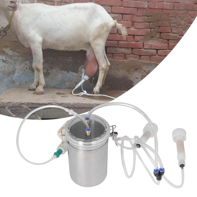 2L Manual Sheep Milking Machine Stainless Steel Bottle Portable Milking Kit for Milk Plant Farm