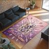 Mandala Theme Crystal Velvet Floor Rug Personalized Custom Name Text Warm Carpet Home Decoration