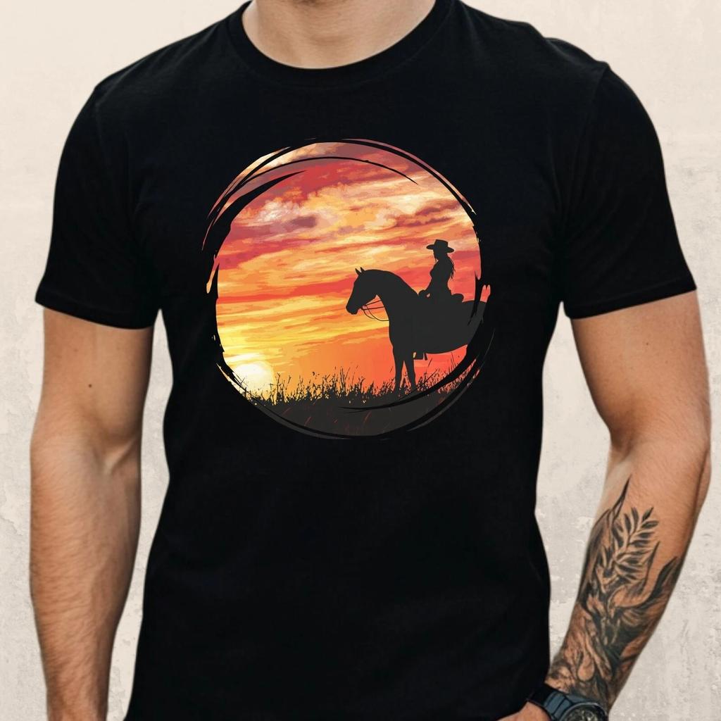 T-Shirt Herren Cowgirl Motiv Baumwolle Größe S bis 5XL
