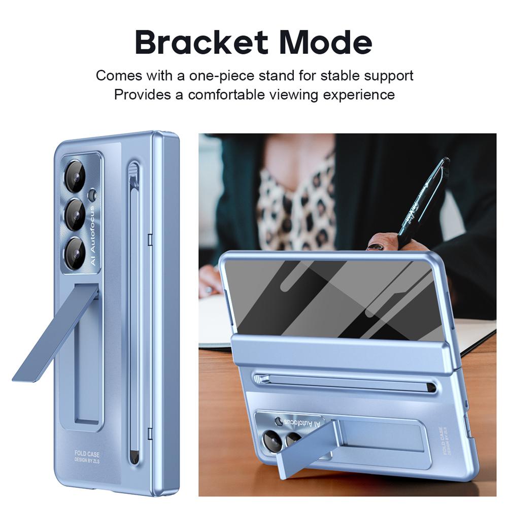 Чехол с держателем для стилуса для Samsung Galaxy Z Fold 7 6 5 4 FOLD7, складная крышка на петлях, подставка, полная защита, пленка из закаленного стекла