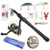 Fishing Rod and Reel Combos Telescopic Fishing Pole with Spinning Reel Combo Kit Fishing Line Lures Hooks Swivels Set