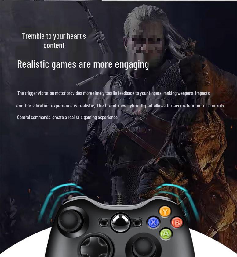Universal Wired Controller with Linear Trigger for Gaming on PC and TV