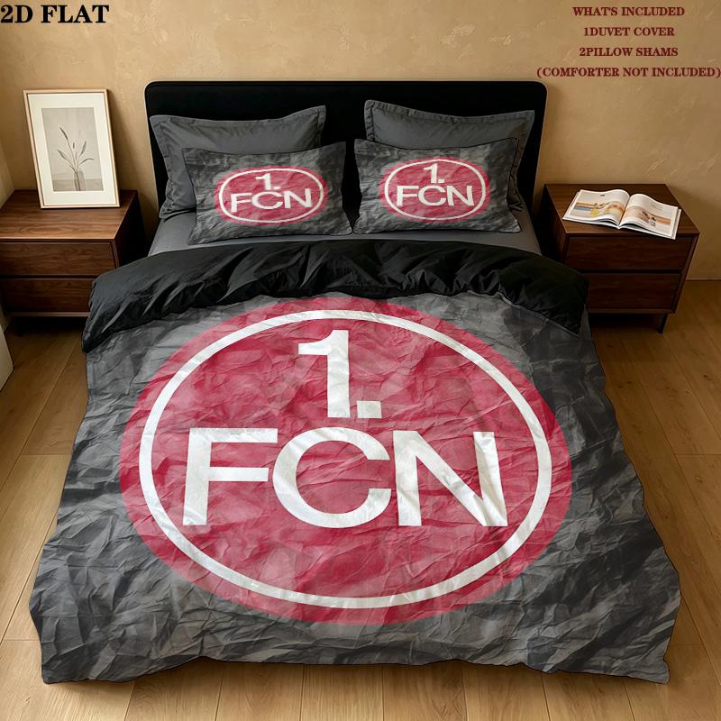 1. FC Nürnberg Pattern Bedding Quilt Set Home Decoration Gift (1 * duvet cover + 2 * pillowcase without core)