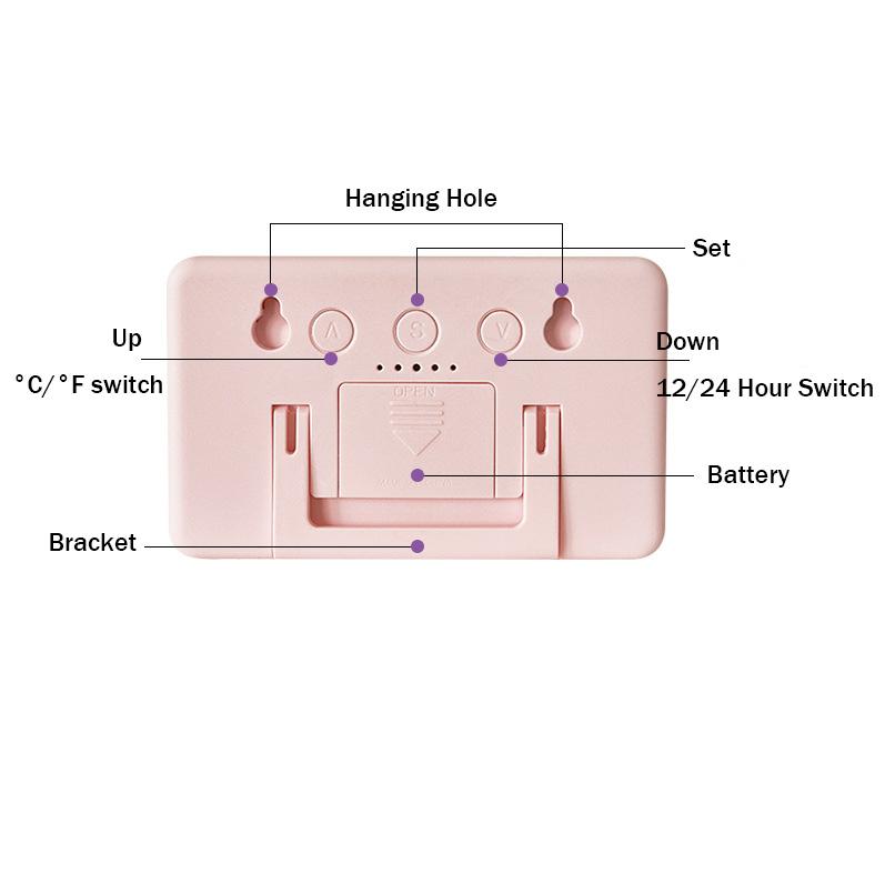 Простые светодиодные мини-электронные часы, прикроватные часы, повтор будильника с дисплеем календаря температуры