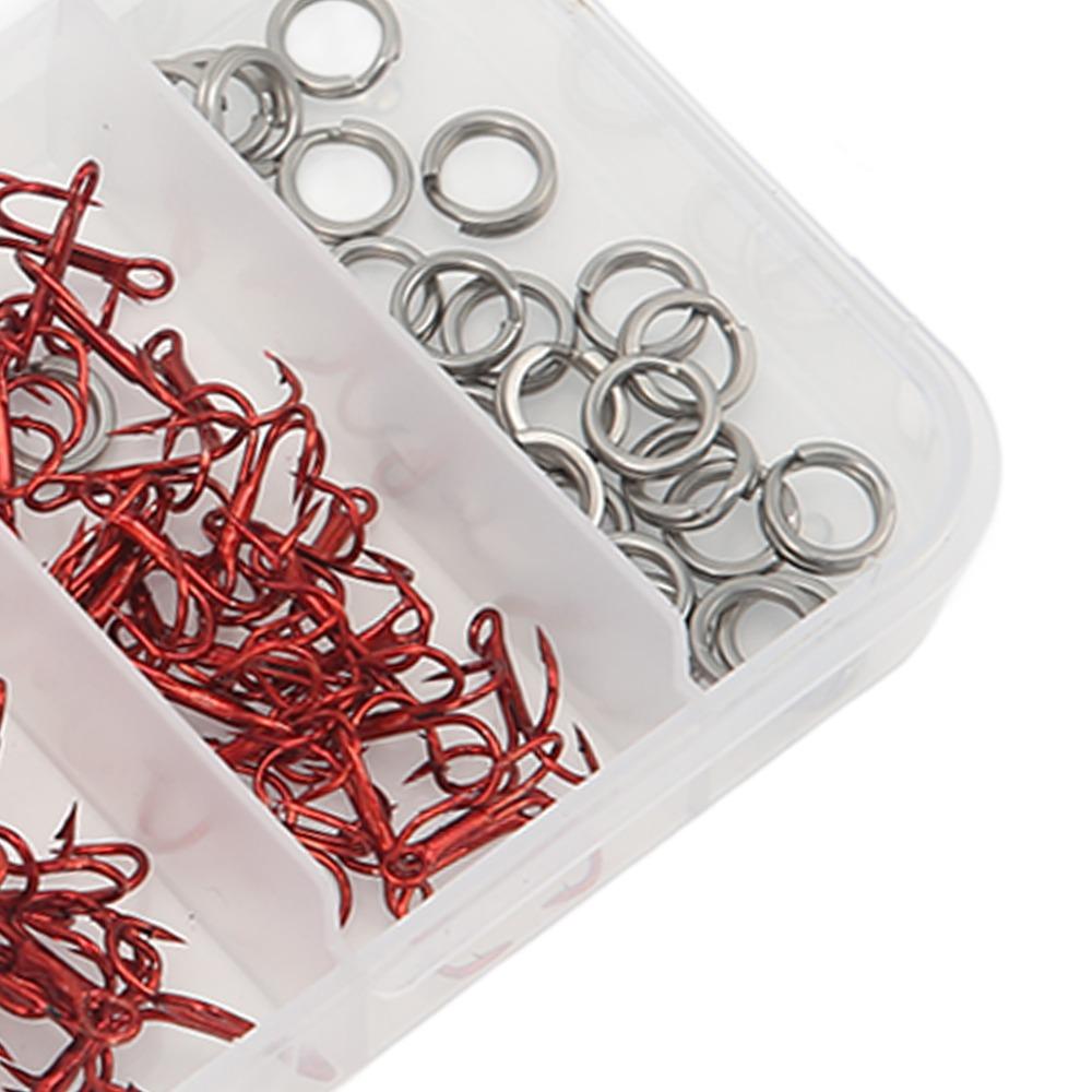 100PCS High Carbon Steel Treble Fishing Hooks Strong Sharp Fishing Hooks Kit  Saltwater Fishing