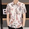 Summer Short-sleeved Shirt Men's Slim Senior Sense of Business Non-iron Striped Short-sleeved Shirt Hairstylist Tide Men's Clothing