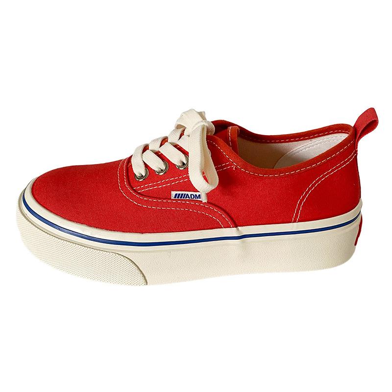 TP368 эластичные шнурки ретро-ботинки на платформе из парусины женские летние новые 2024 популярные туфли для доски универсальные маленькие белые туфли