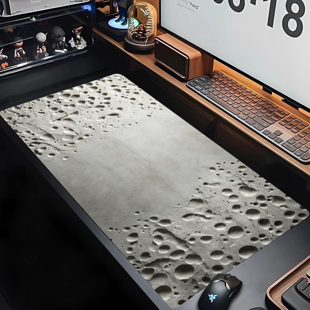 Large Size Table Mat HD Printing Anti-Slip Design XXL desktop Keyboard Table Mat Gray Series Game Mouse Pad Lock Edge