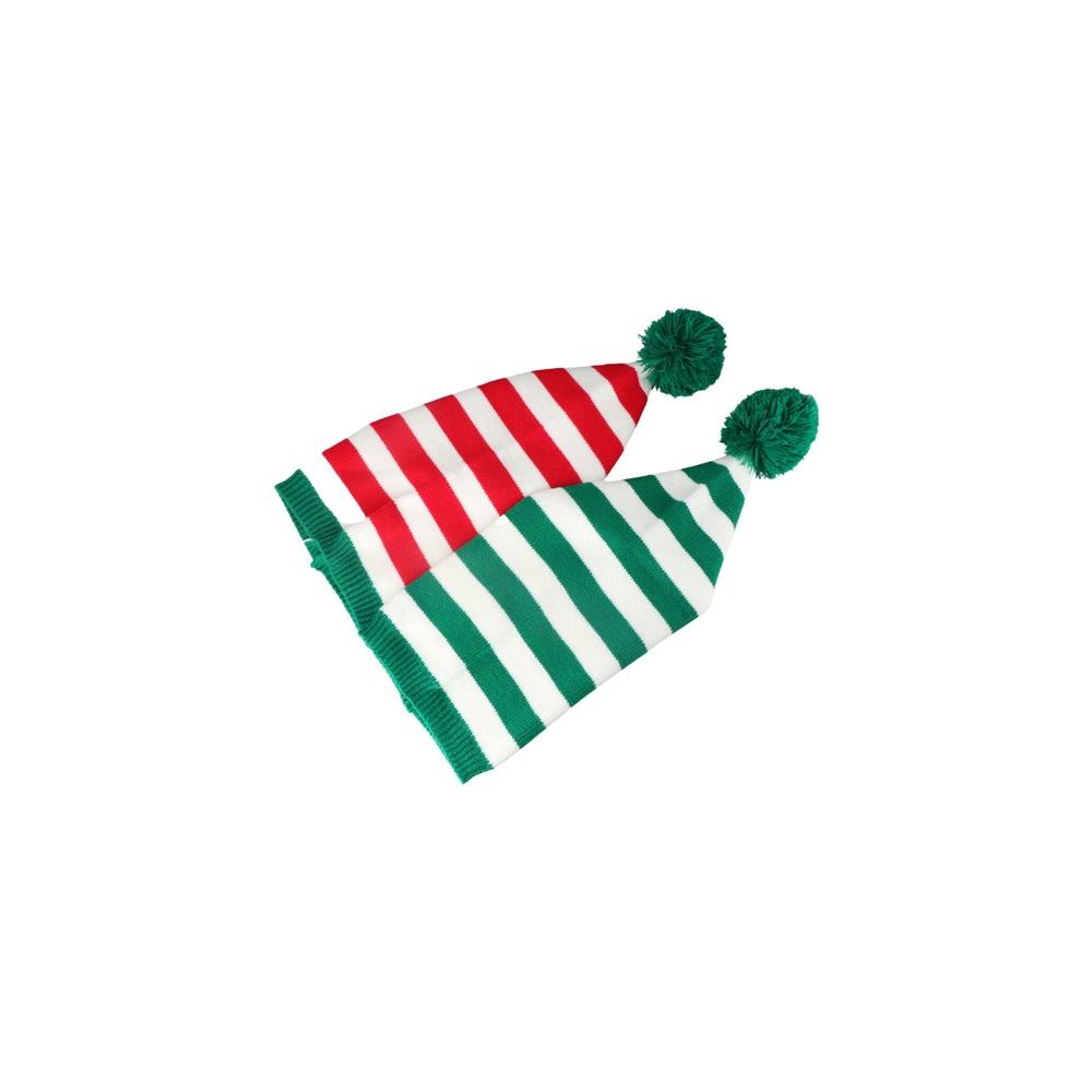 Fashion Santa Claus Christmas Knitted Hat Green Red Striped Santa Beanie Hat Merry Christmas Hat Skull Cap Outdoor