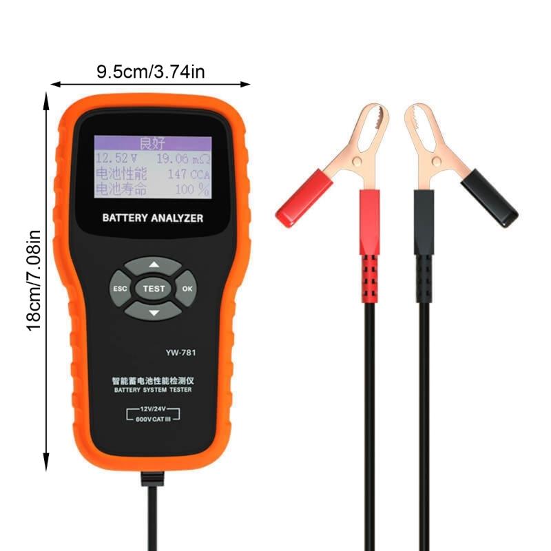 Портативный диагностический инструмент для автомобильных аккумуляторов Для анализа внутреннего сопротивления, напряжения, емкости Тестер автомобильных аккумуляторов