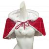 Red Plush Hooded Christmas Cloak Winter Christmas Shawl Little Red Riding Hood Adult Cloak