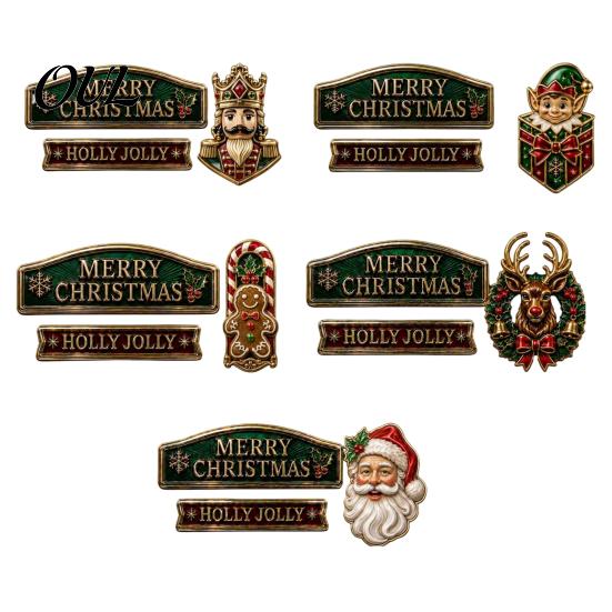 Festive Winter Car Styling 3Pcs Christmas Emblem Metal Badge, Santa Reindeer Snowman Gift for Enthusiasts Decorative Badge SUV Truck, Auto Exterior