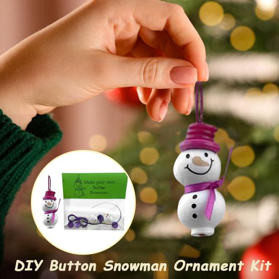 Сделай сам Рождественское украшение из пуговиц Пуговичный снеговик Набор для украшения рождественской елки