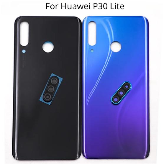 Новая задняя крышка аккумулятора для Huawei P30 Lite Nova 4e, задняя панель из 3D-стекла, корпус P30Lite, клей + замена крышки объектива камеры