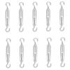10pcs 304 Strainer Stainless Hook and Hook Turnbuckle Wire Tensioner Steel Rope Tensioner M6