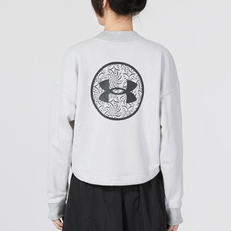 Under Armour Новая весенняя коллекция с принтом логотипа, повседневная свободная толстовка, женские топы, серый цвет 1374532-592