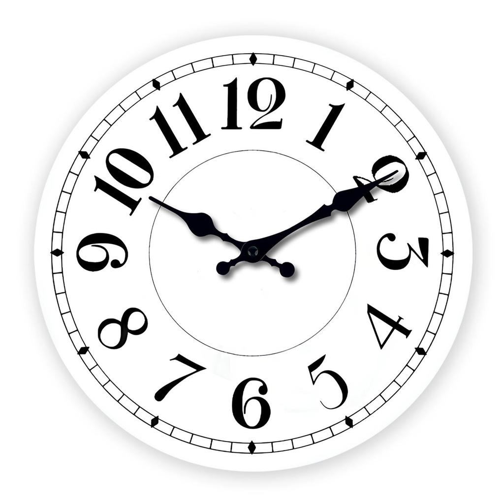 10" Retro Religious Minimalist Wooden Wall Clock MDF Silent Decorative Clock