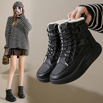 2025 зима новинка инс корейская версия бархатные высокие кеды маленькие белые туфли студентки высокие толстая подошва повседневные теплые 6022