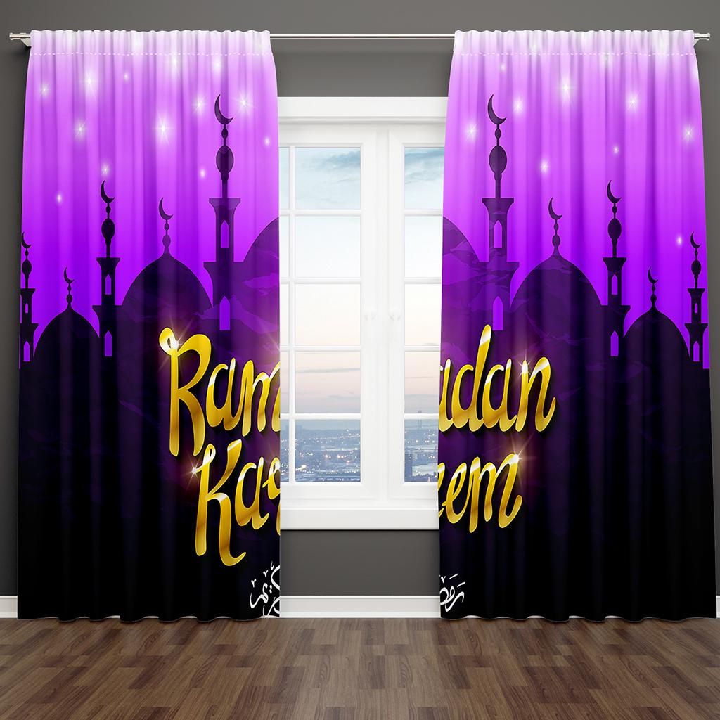 2 шт. золотые светлые роскошные темно-красные шторы на окна Рамадан Карим для детей, спальни, гостиной, ванной комнаты, кухни, двери, домашнего декора